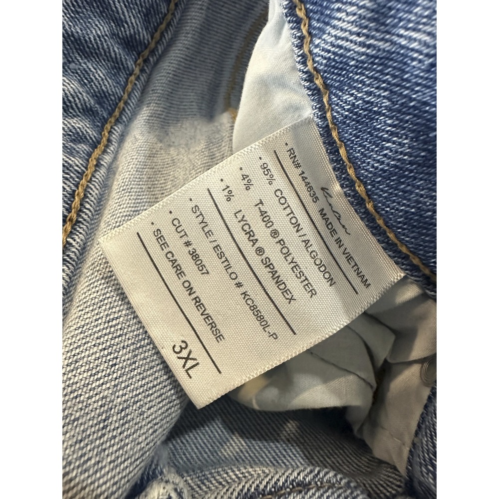 KanCan High Rise Mom Jeans Distressed Button Fly Blue Denim Plus Size 3XL - Picture 8 of 8